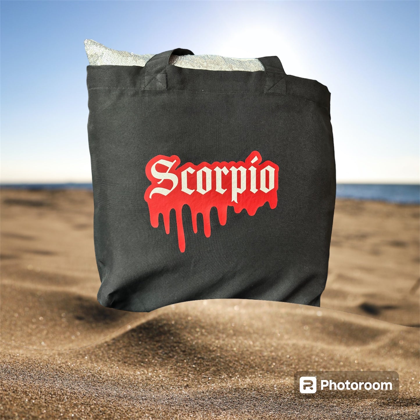 Scorpio drip tote bag